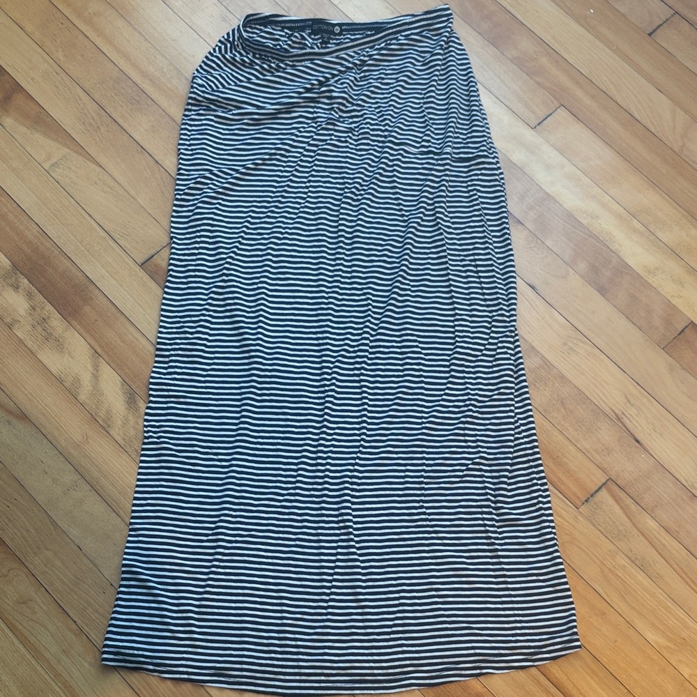 Cotton On Navy and White Striped Maxi Skirt